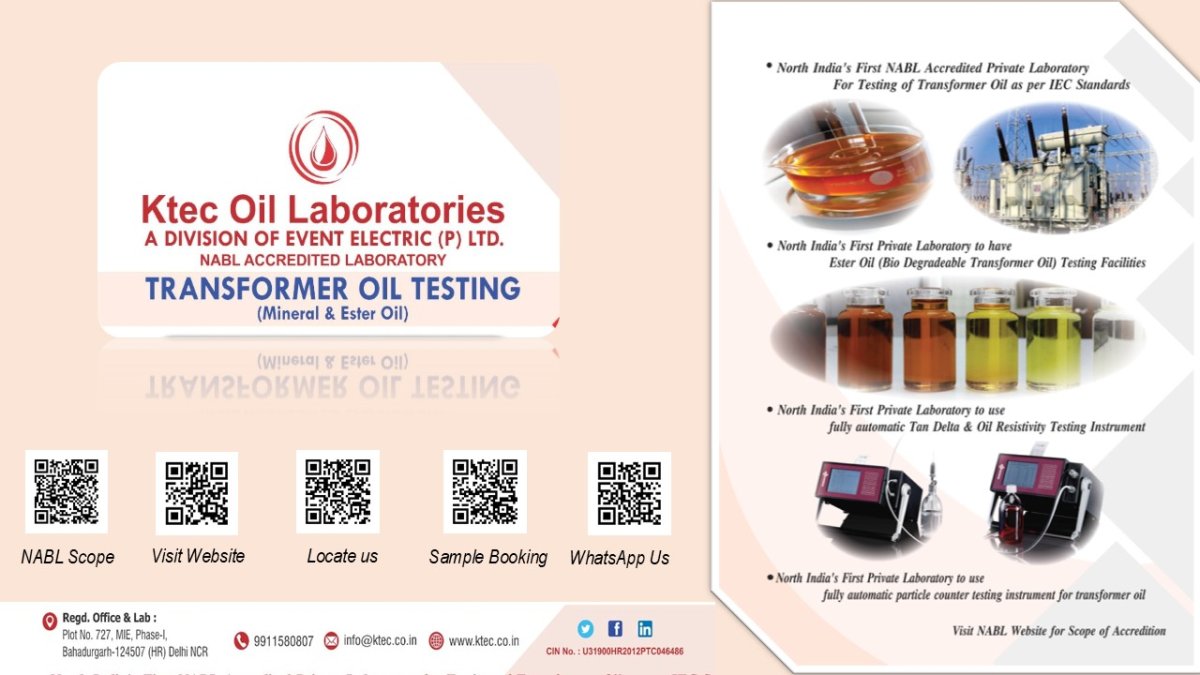 Transformer oil- Mineral & Ester oil - DGA, BDV, Furan & Complete Transformer Oil Analysis